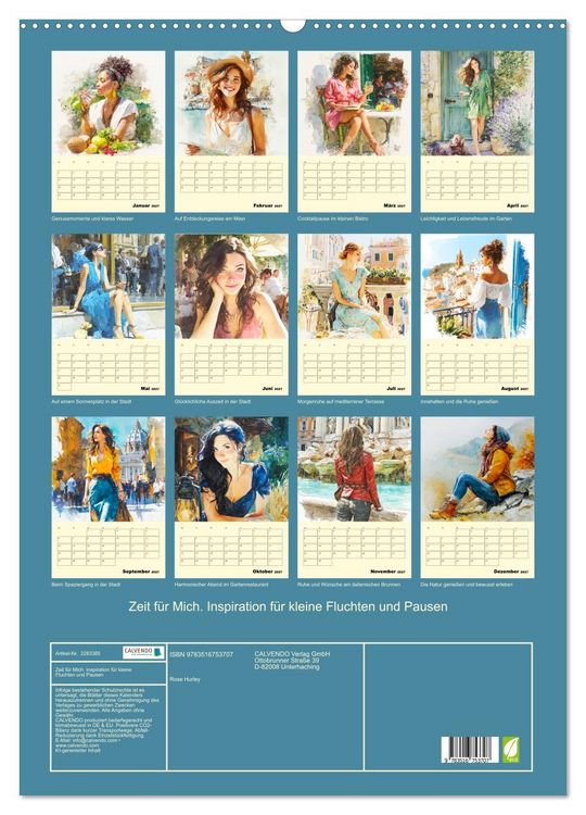 Produktbild: Zeit f&uuml;r Mich. Inspiration f&uuml;r kleine Fluchten und Pausen (Wandkalender 2027 DIN A2 hoch), CALVENDO Monatskalender