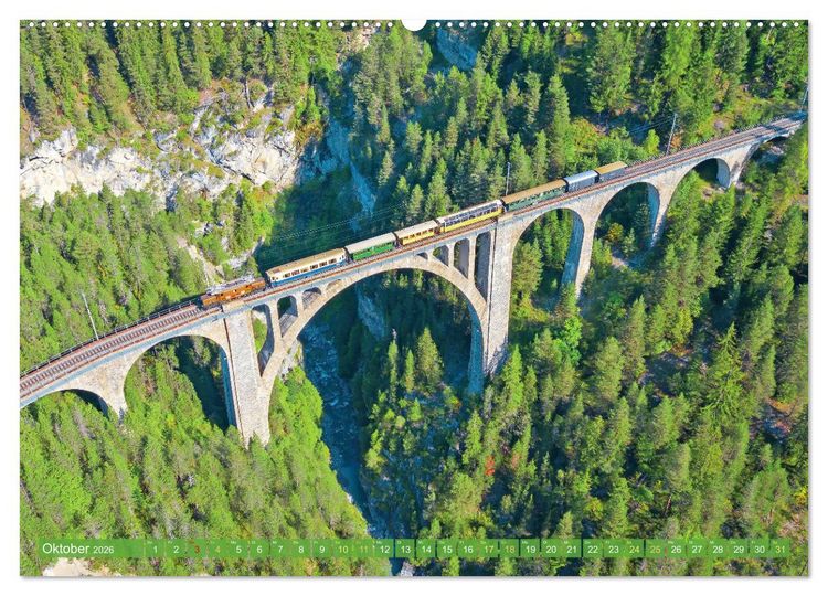 Produktbild: Im Zug durch Schweizer Berge (Wandkalender 2026 DIN A2 quer), CALVENDO Monatskalender
