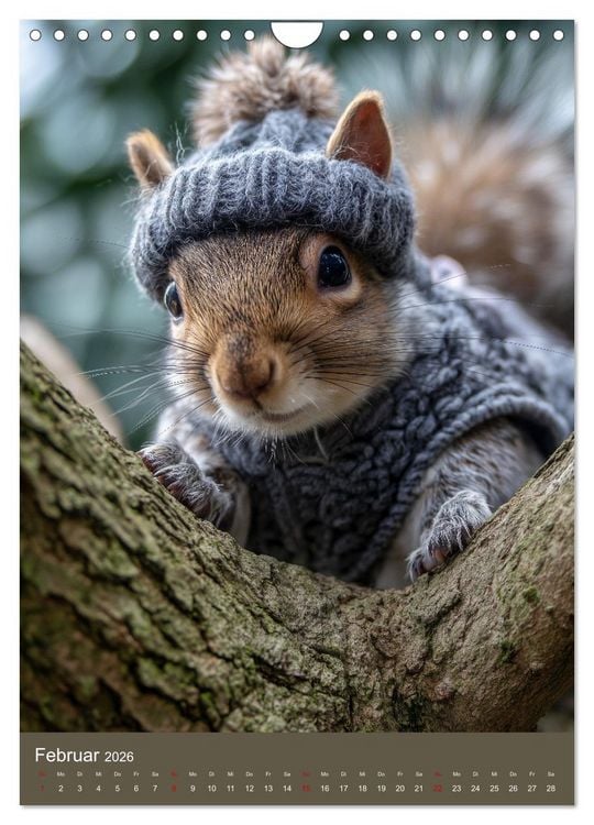 Produktbild: Eichh&ouml;rnchen Kalender - Tierkalender mit verr&uuml;ckten Eichk&auml;tzchen (Wandkalender 2026 DIN A4 hoch), CALVENDO Monatskalender