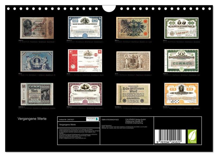 Produktbild: Vergangene Werte (Wandkalender 2027 DIN A4 quer), CALVENDO Monatskalender