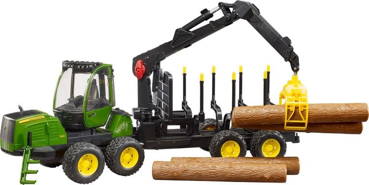Produktbild: Bruder - John Deere 1210E - R&uuml;ckzug mit 4 Baumst&auml;mmen und Holzgreifer
