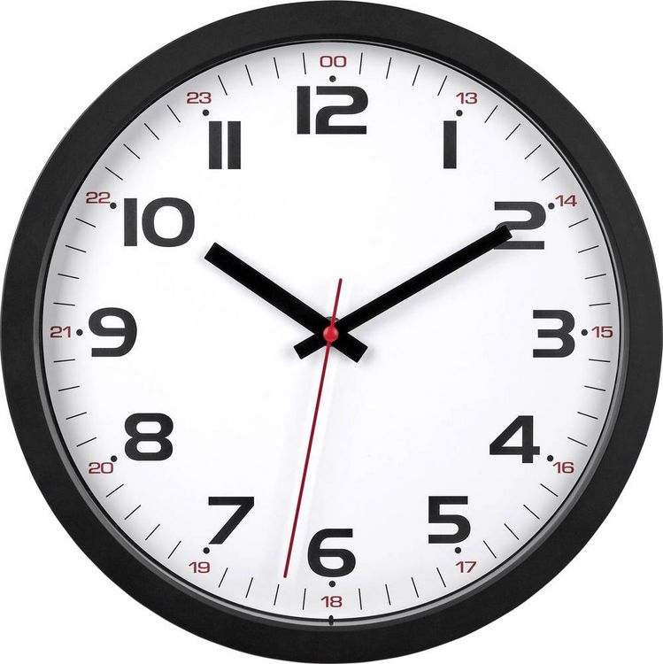 Produktbild: TFA Dostmann 60.3050.01 Quarz Wanduhr 30.5mm x 30.5mm x 3.8mm Schwarz