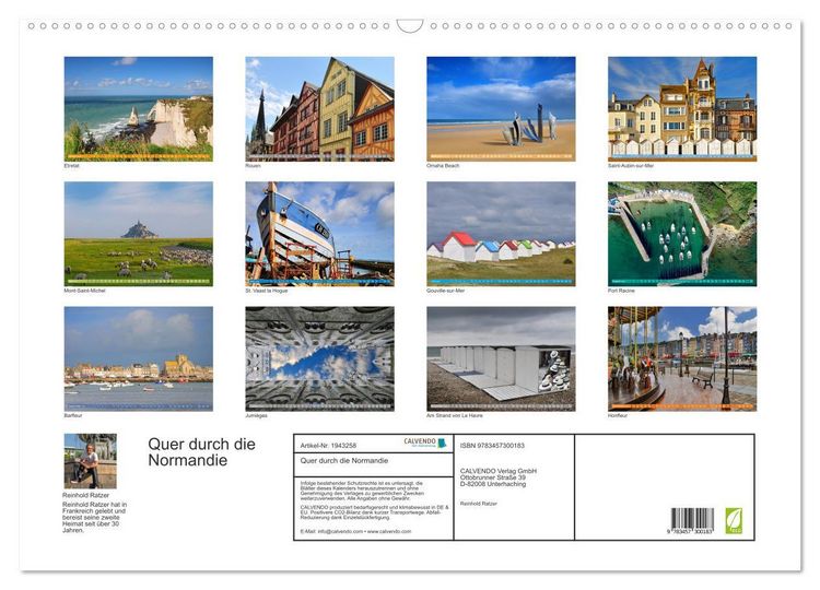 Produktbild: Quer durch die Normandie (Wandkalender 2026 DIN A2 quer), CALVENDO Monatskalender
