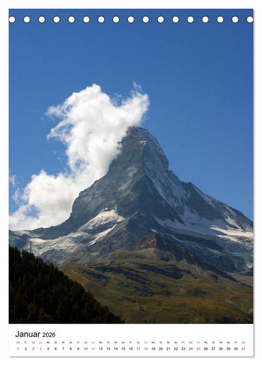 Produktbild: Horu Matterhorn im Hochformat (Tischkalender 2026 DIN A5 hoch), CALVENDO Monatskalender