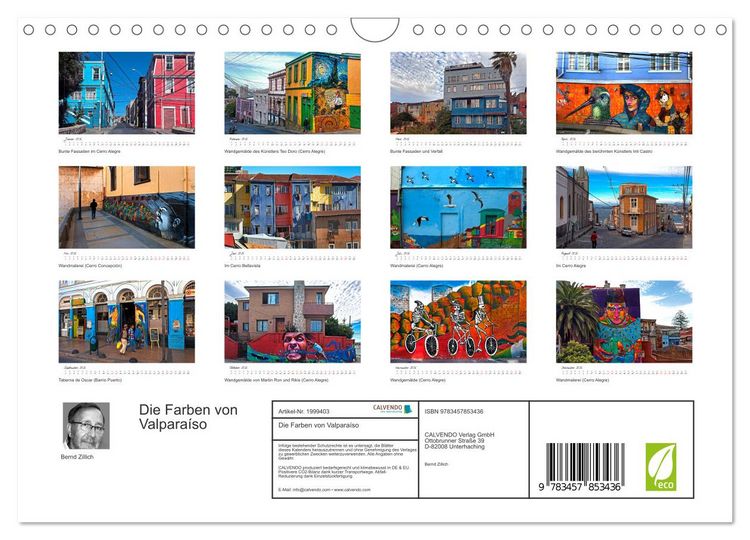 Produktbild: Die Farben von Valpara&iacute;so (Wandkalender 2026 DIN A4 quer), CALVENDO Monatskalender