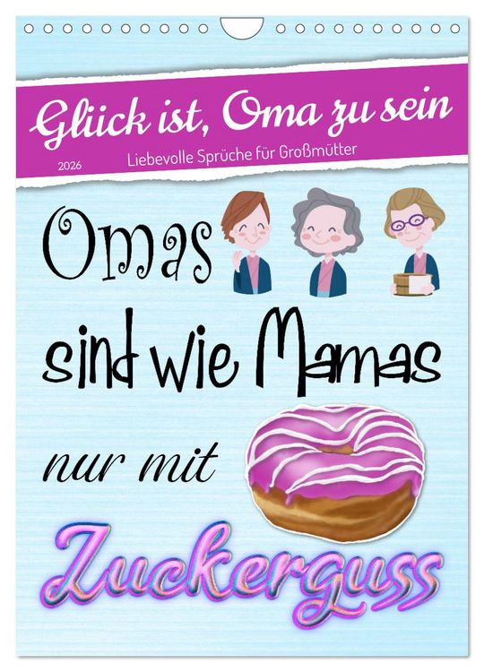 Produktbild: Gl&uuml;ck ist, Oma zu sein (Wandkalender 2026 DIN A4 hoch), CALVENDO Monatskalender
