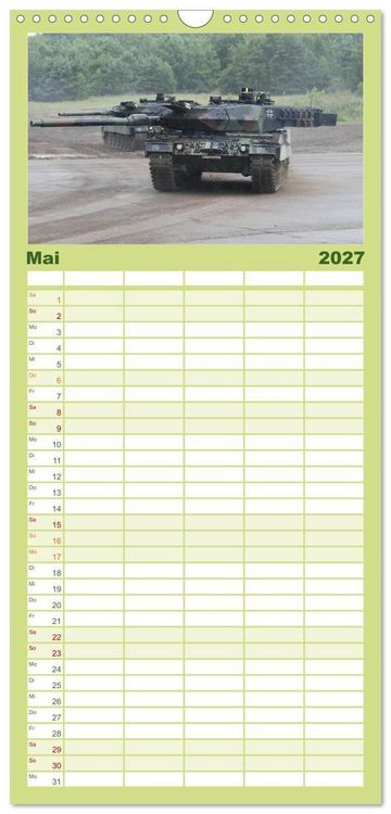 Produktbild: Familienplaner 2027 - Panzerstahl auf der Heide &ndash; Das Heer legt wieder los mit 5 Spalten (Wandkalender, 21 x 45 cm) CALVENDO