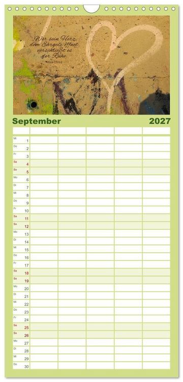 Produktbild: Familienplaner 2027 - Ruhe und Gelassenheit 2027 mit 5 Spalten (Wandkalender, 21 x 45 cm) CALVENDO
