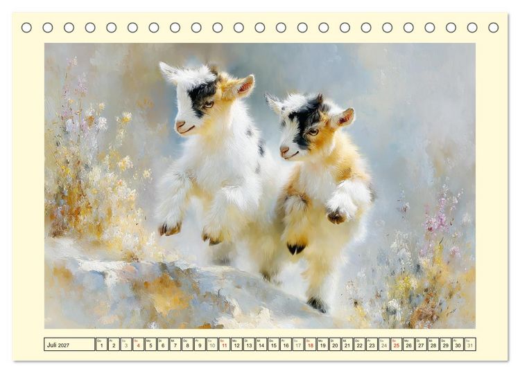 Produktbild: Zwergziegen. Kleine Wirbelwinde im Sonnenschein (Tischkalender 2027 DIN A5 quer), CALVENDO Monatskalender