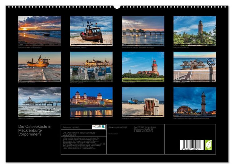 Produktbild: Die Ostseek&uuml;ste in Mecklenburg-Vorpommern (hochwertiger Premium Wandkalender 2026 DIN A2 quer), Kunstdruck in Hochglanz
