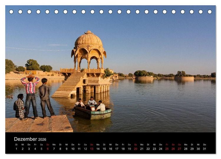 Produktbild: Indien, vom Taj Mahal zur W&uuml;ste Thar (Tischkalender 2026 DIN A5 quer), CALVENDO Monatskalender