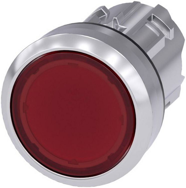 Produktbild: Siemens 3SU10510AB200AA0 3SU1051-0AB20-0AA0 Leuchtdrucktaster Bet&auml;tiger flach, Frontring Metall, Hochglanz Rot 1 St.