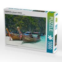 Produktbild: CALVENDO Puzzle Longtailboote am Strand in Thailand | 1000 Teile Lege-Gr&ouml;&szlig;e 64x48cm Foto-Puzzle f&uuml;r gl&uuml;ckliche Stunden