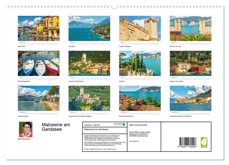 Produktbild: Malcesine am Gardasee (hochwertiger Premium Wandkalender 2026 DIN A2 quer), Kunstdruck in Hochglanz