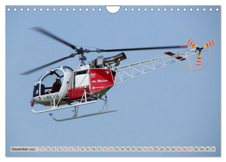 Produktbild: Semiscale-Modellhubschrauber (Wandkalender 2026 DIN A4 quer), CALVENDO Monatskalender