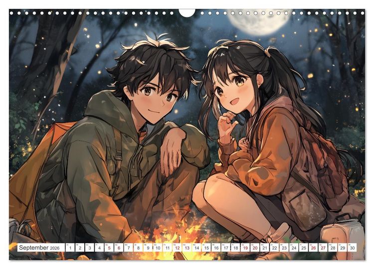 Produktbild: Das Jahr der Liebe: Verliebte P&auml;rchen im Manga-Stil (Wandkalender 2026 DIN A3 quer), CALVENDO Monatskalender