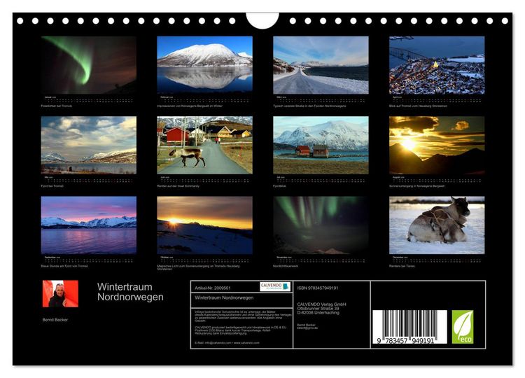 Produktbild: Wintertraum Nordnorwegen (Wandkalender 2026 DIN A4 quer), CALVENDO Monatskalender