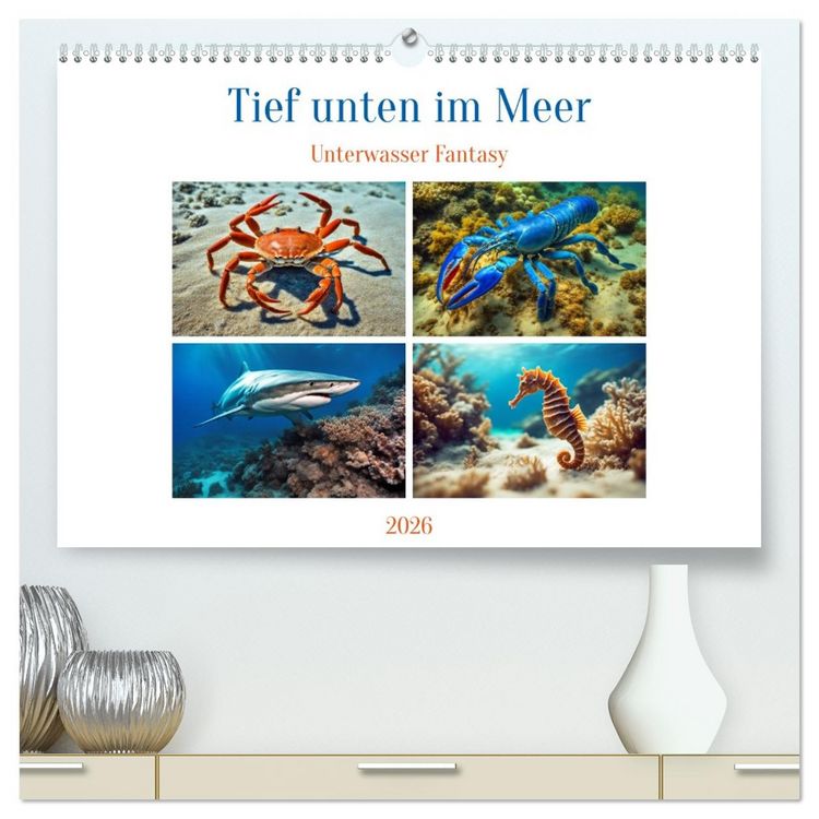 Produktbild: Tief unten im Meer Unterwasser Fantasy (hochwertiger Premium Wandkalender 2026 DIN A2 quer), Kunstdruck in Hochglanz