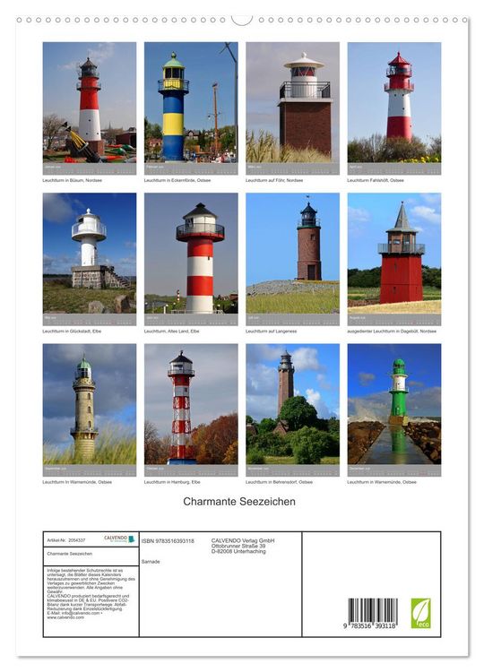 Produktbild: Charmante Seezeichen (hochwertiger Premium Wandkalender 2026 DIN A2 hoch), Kunstdruck in Hochglanz