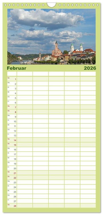 Produktbild: Familienplaner 2026 - Passau - Dreifl&uuml;ssestadt an Donau, Inn und Ilz mit 5 Spalten (Wandkalender, 21 x 45 cm) CALVENDO