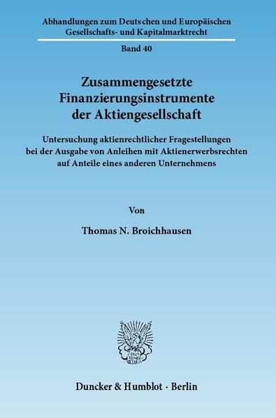 Produktbild: Zusammengesetzte Finanzierungsinstrumente der Aktiengesellschaft.