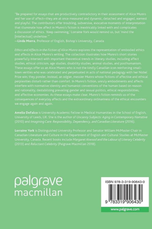 Produktbild: Ethics and Affects in the Fiction of Alice Munro