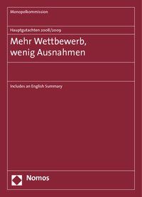 Produktbild: Hauptgutachten 2008/2009 - Mehr Wettbewerb, wenig Ausnahmen