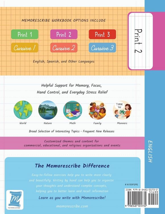 Produktbild: Learn by Handwriting, Practice Workbook - Numbers from 1 to 50 - Words and Numbers - Print, Level 2