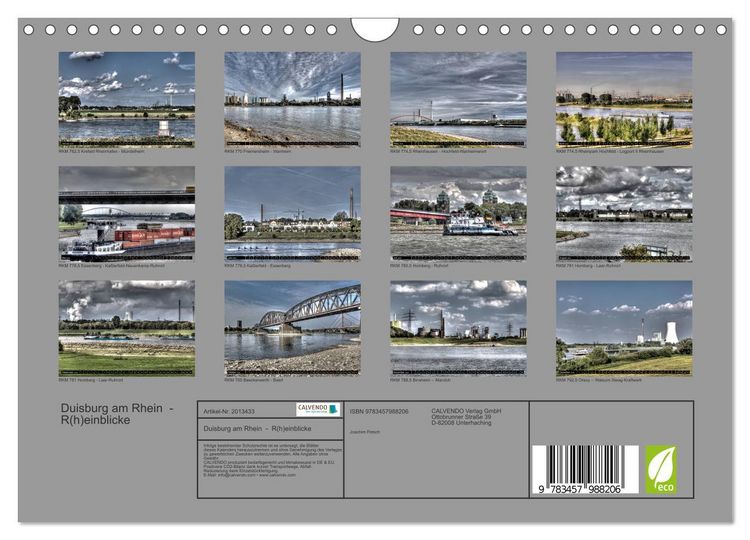 Produktbild: Duisburg am Rhein - R(h)einblicke (Wandkalender 2026 DIN A4 quer), CALVENDO Monatskalender