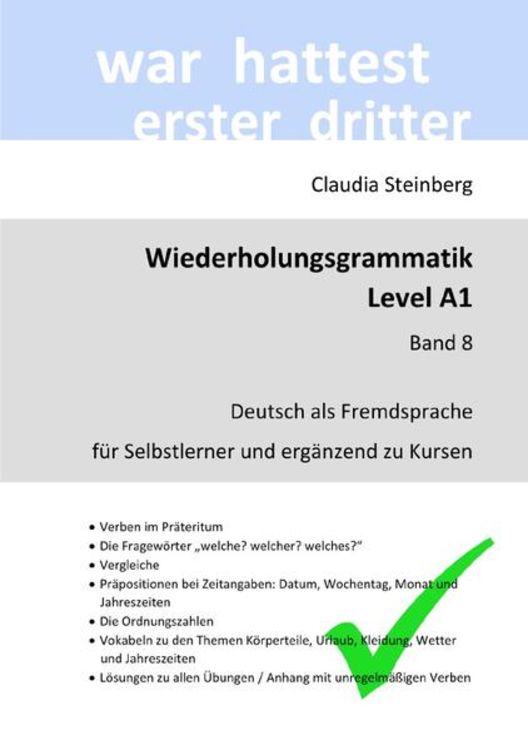 Produktbild: DaF - Wiederholungsgrammatik / DaF - Wiederholungsgrammatik A1 - Band 8