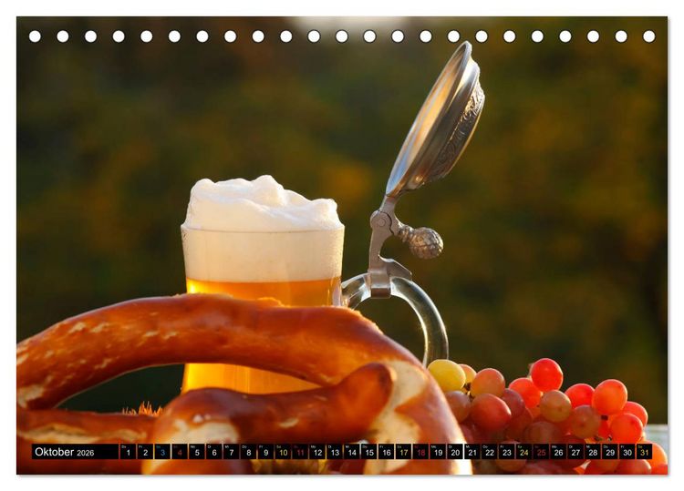 Produktbild: Biergenuss zu jeder Jahreszeit (Tischkalender 2026 DIN A5 quer), CALVENDO Monatskalender