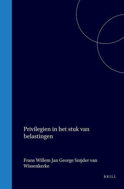 Produktbild: Privilegien in Het Stuk Van Belastingen
