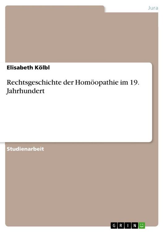 Produktbild: Rechtsgeschichte der Hom&ouml;opathie im 19. Jahrhundert