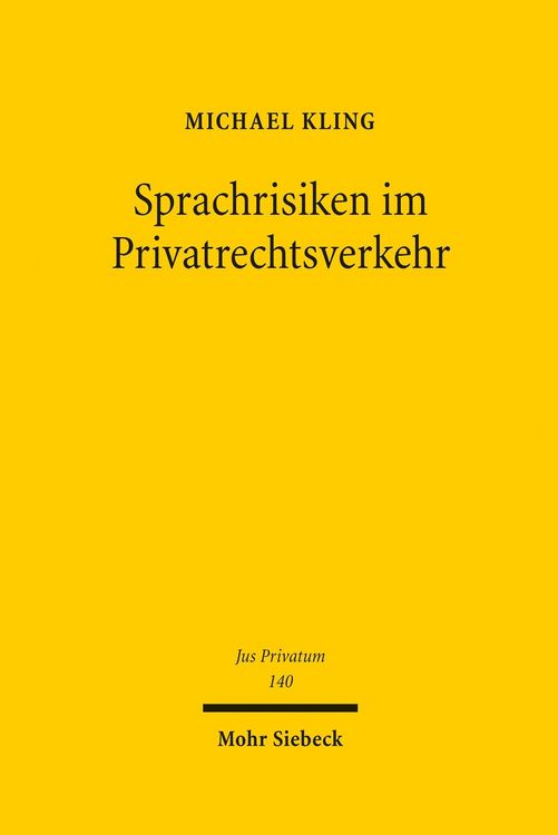 Produktbild: Sprachrisiken im Privatrechtsverkehr