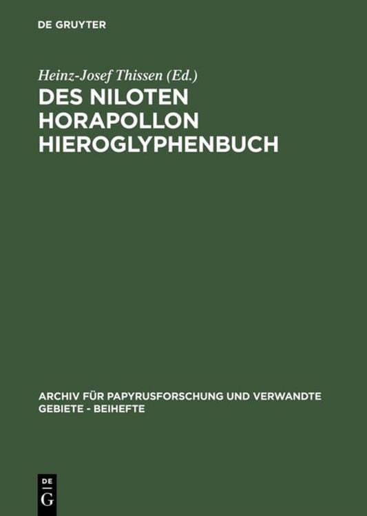 Produktbild: Des Niloten Horapollon Hieroglyphenbuch