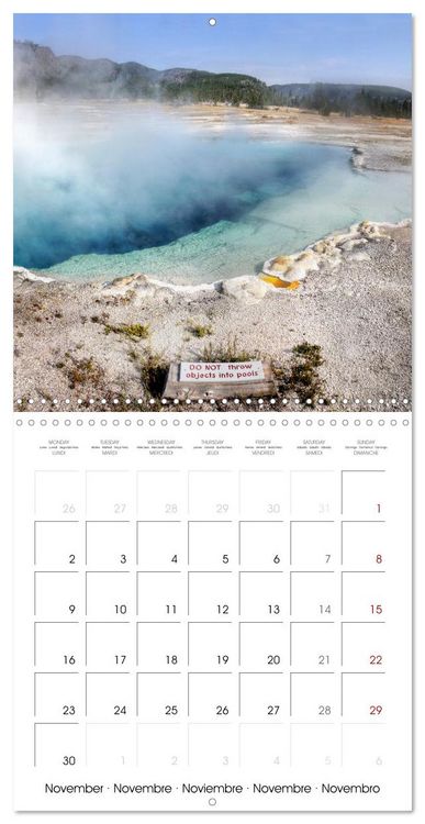 Produktbild: Yellowstone, Hot springs and geysers (Wall Calendar 2026 12 &times; 12 Inch) CALVENDO 12 Month Wall Calendar