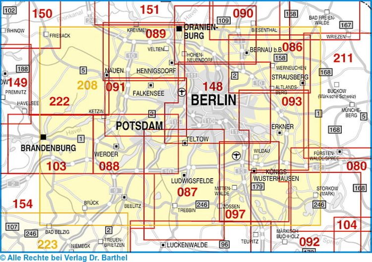Ausflugskarte Berlin, Potsdam und Umgebung