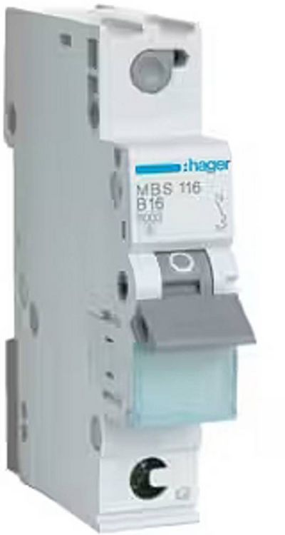 Produktbild: Hager MBS116 Leitungsschutzschalter 1polig 16A