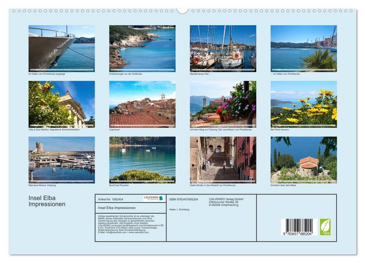 Produktbild: Insel Elba Impressionen (hochwertiger Premium Wandkalender 2026 DIN A2 quer), Kunstdruck in Hochglanz