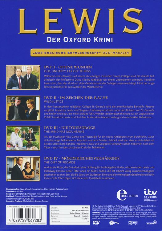 Produktbild: Lewis - Der Oxford Krimi - Staffel 5 [4 DVDs]