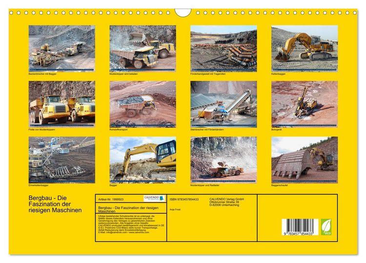 Produktbild: Bergbau - Die Faszination der riesigen Maschinen (Wandkalender 2026 DIN A3 quer), CALVENDO Monatskalender