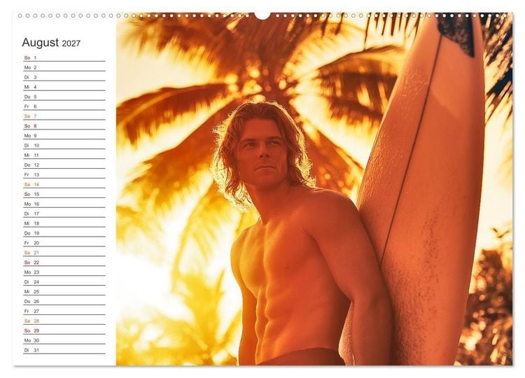 Produktbild: Hot Beach Boys (Wandkalender 2027 DIN A2 quer), CALVENDO Monatskalender
