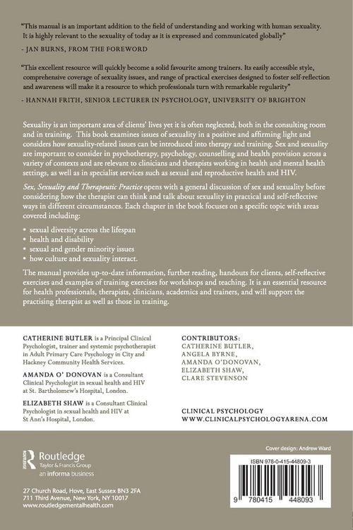 Produktbild: Sex, Sexuality and Therapeutic Practice