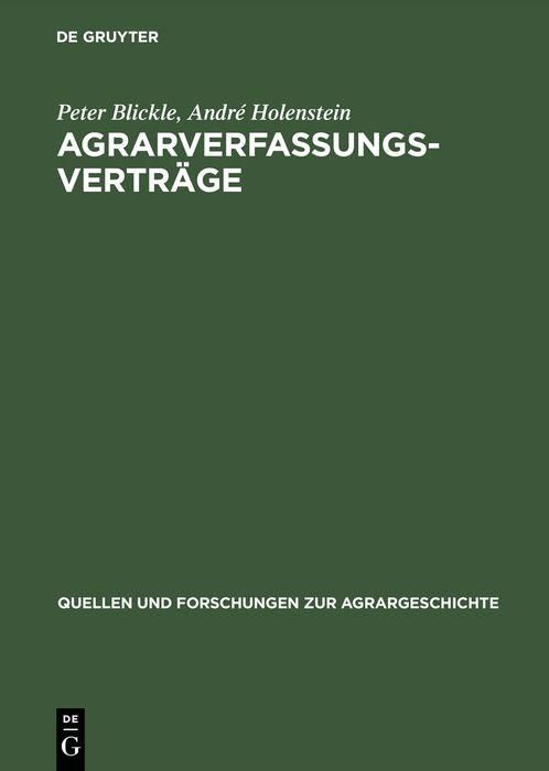 Produktbild: Agrarverfassungsvertr&auml;ge