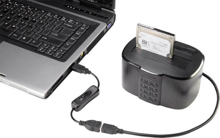 Produktbild: Renkforce USB-Kabel USB 2.0 USB-A Stecker, USB-A Buchse 0.25 m Schwarz inkl. Ein/Aus-Schalter, vergoldete Steckkontakte RF-3322982