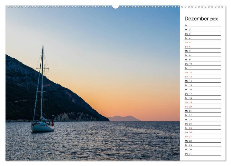 Produktbild: Griechische Inseln im Ionischen Meer (hochwertiger Premium Wandkalender 2026 DIN A2 quer), Kunstdruck in Hochglanz
