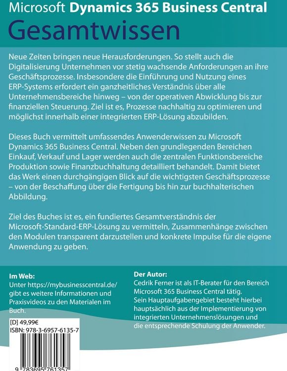 Produktbild: Microsoft Dynamics 365 Business Central Gesamtwissen