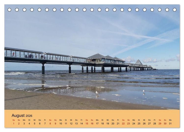 Produktbild: Ostsee von Heringsdorf bis Hiddensee (Tischkalender 2026 DIN A5 quer), CALVENDO Monatskalender