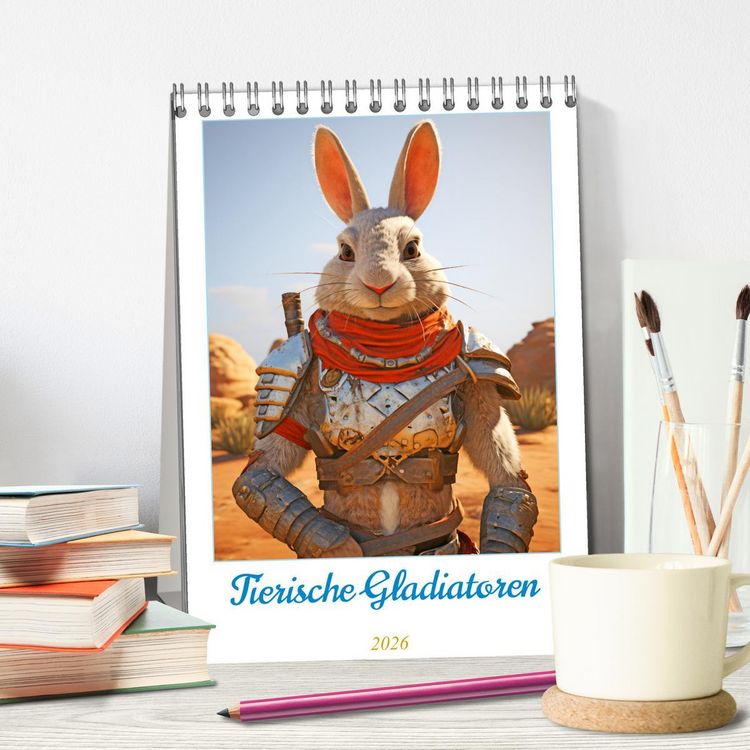 Produktbild: Tierische Gladiatoren (Tischkalender 2026 DIN A5 hoch), CALVENDO Monatskalender