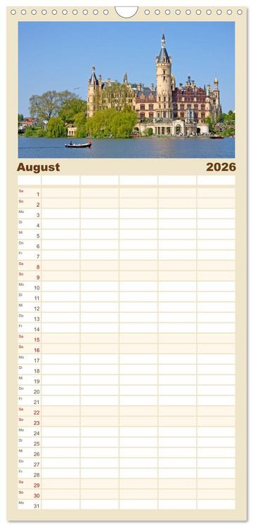Produktbild: Familienplaner 2026 - Burgen und Schl&ouml;sser - Zeugnisse vergangener Zeiten mit 5 Spalten (Wandkalender, 21 x 45 cm) CALVENDO